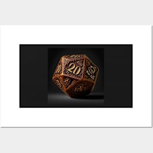Bronze Nat 20, DND Dice Posters and Art